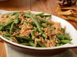 green bean casserole on table