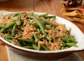 green bean casserole on table