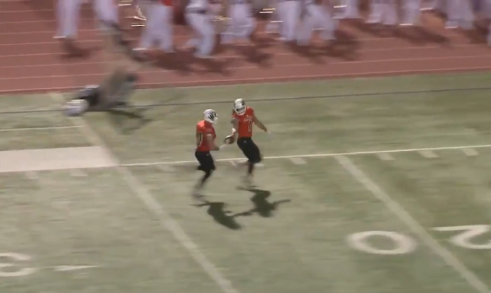 ut permian basin linebacker giving football to senior to score touchdown