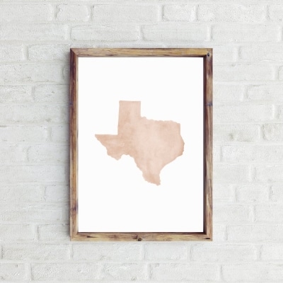 watercolor print Texas watercolor art painting