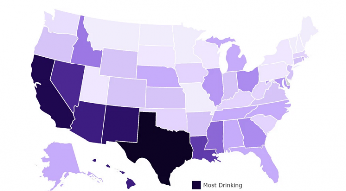 map of what states drank the most during covid19 pandemic