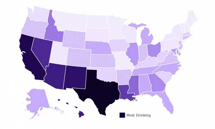 map of what states drank the most during covid19 pandemic