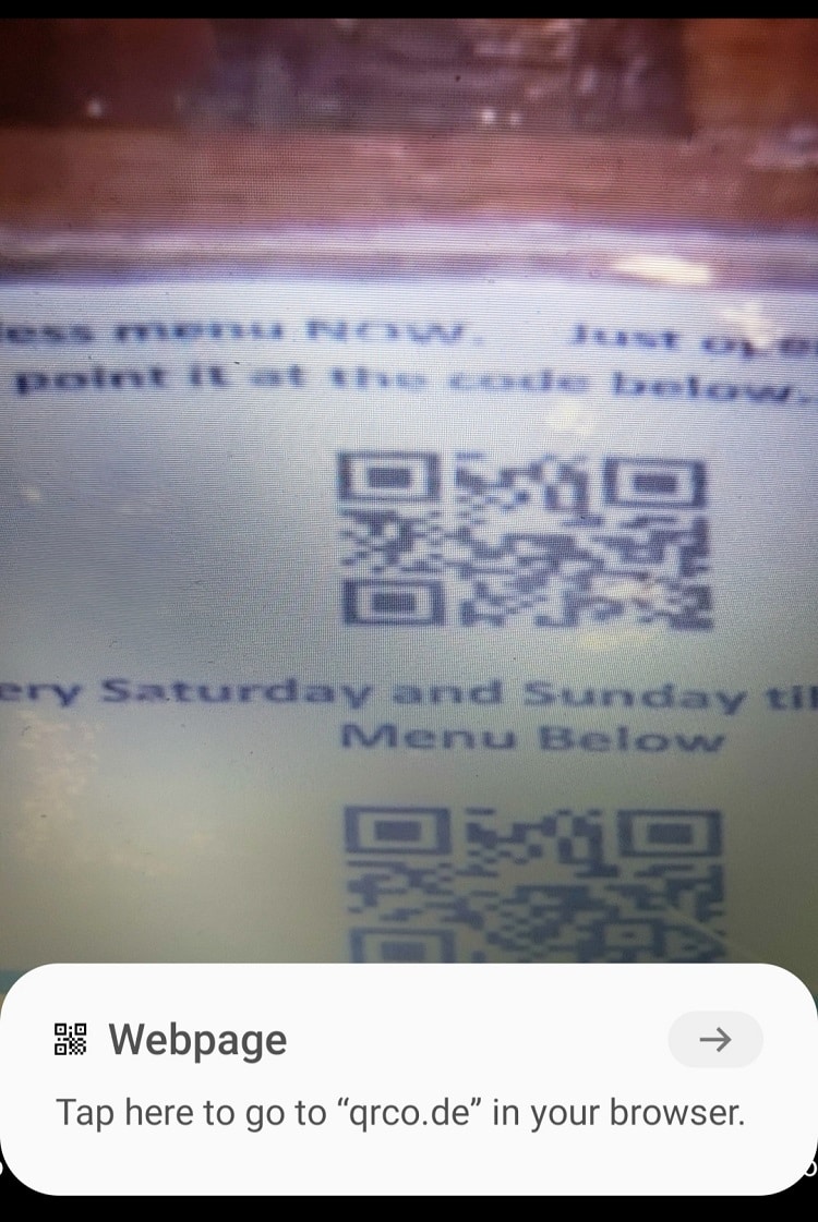 reservoir fort worth contactless qr code menu smartphone screenshot