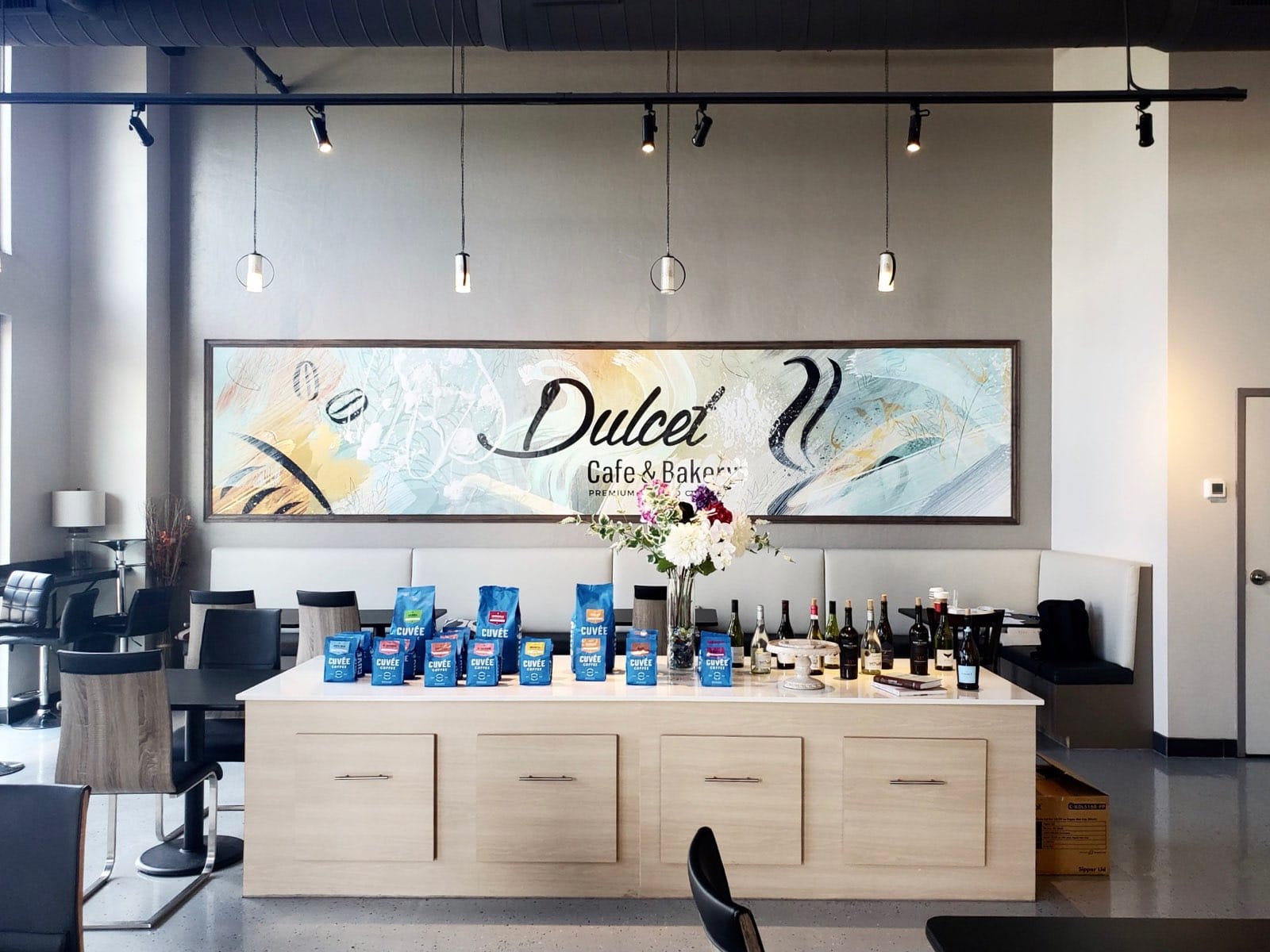 inside of dulcet cafe & bakery in dallas, tx