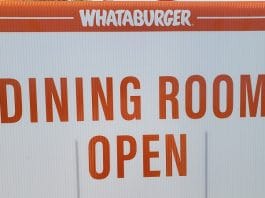 whataburger dining room open sign