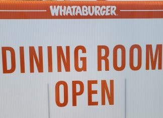 whataburger dining room open sign