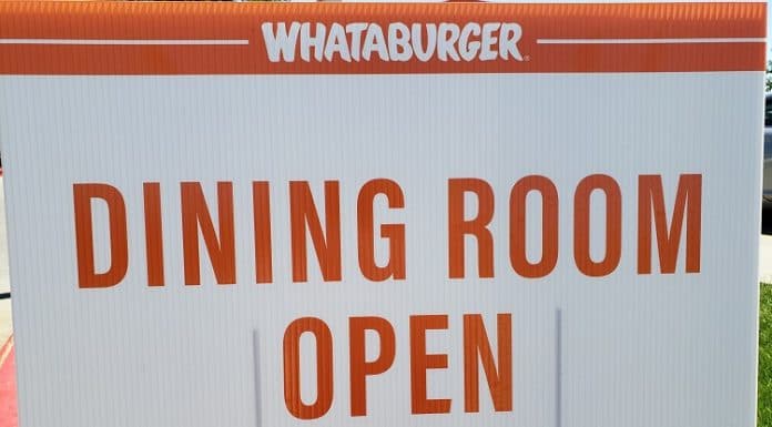 whataburger dining room open sign