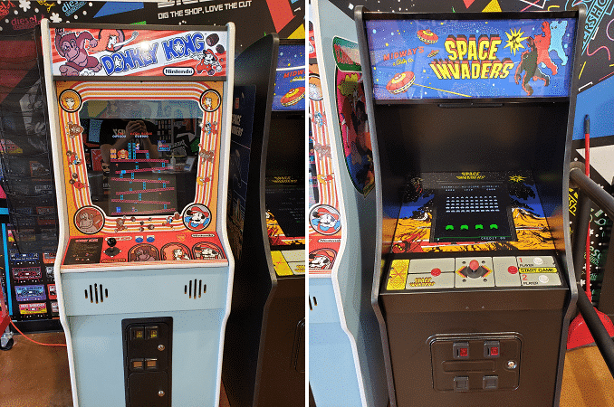 diesel barbershop dallas arcade games space invaders donkey kong