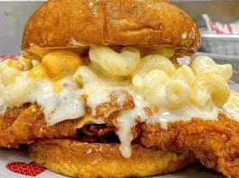 fried chicken mac and cheese sandwhich houston