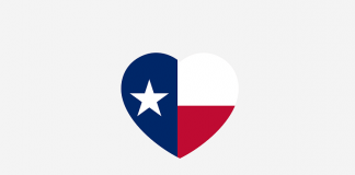 texas flag heart