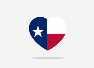 texas flag heart