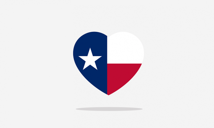 texas flag heart