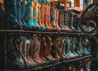 wall of texas cowboy boots