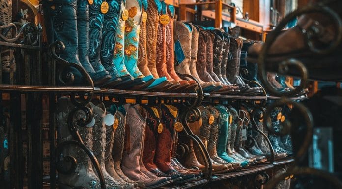 wall of texas cowboy boots