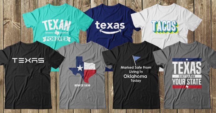 collection of texas is life t-shirts