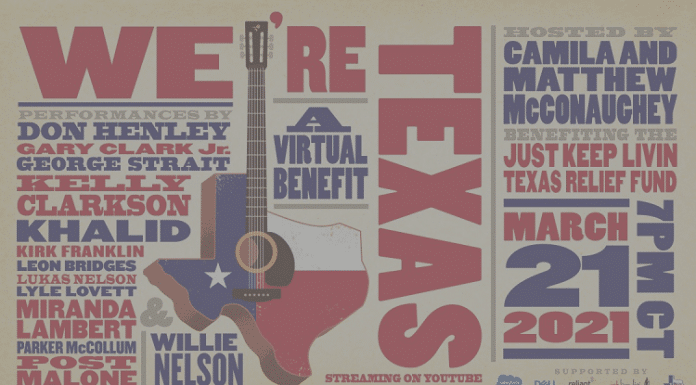 we're texas 2021 virtual benefit concert flyer