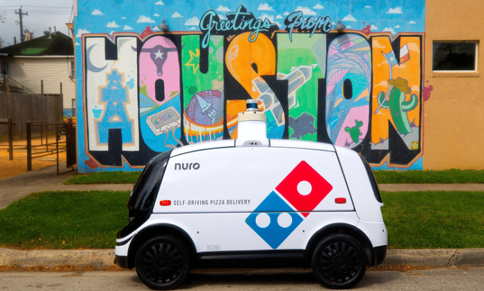 dominos automated nuro pizza delivery robot