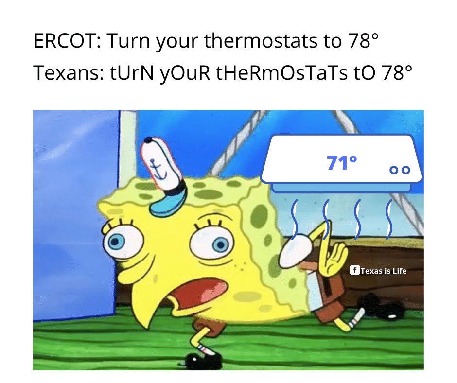 ERCOT spongebob A/C meme