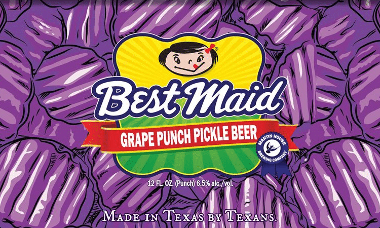 martin house best maid grape punch pickle beer label