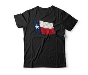 waving texas flag shirt mockup black