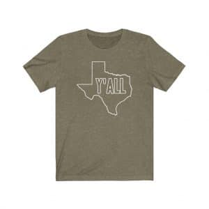 texas shape y'all t-shirt