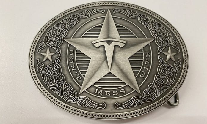 don't mess with tesla belt buckle