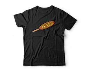 texas corny dog t-shirt mockup black