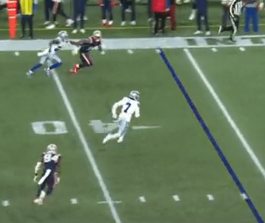 trevon diggs interception return for touch down against new england patriots week 6 2021 nfl season