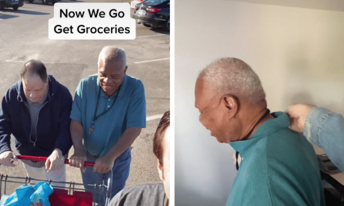 Houston man helps his two blind friends grocery shop and get ready