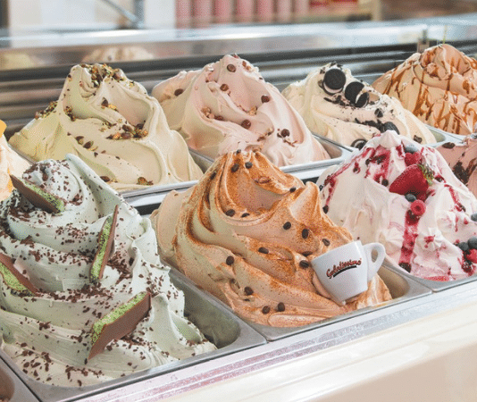 variety of freshly made gelato from Australian gelato eatery