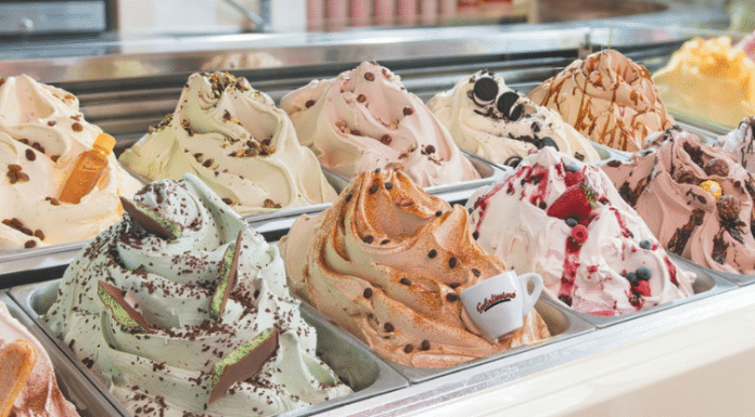 variety of freshly made gelato from Australian gelato eatery