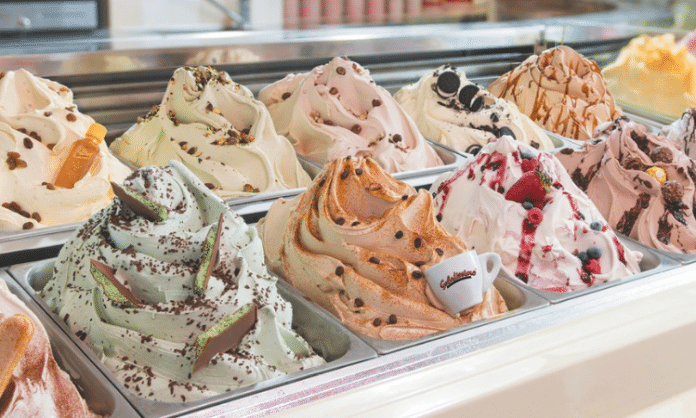 variety of freshly made gelato from Australian gelato eatery