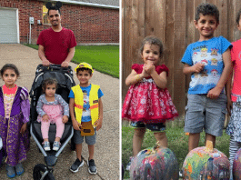 Aghan family with 3 kids smiling