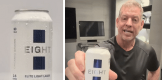 troy aikman eight light lager beer