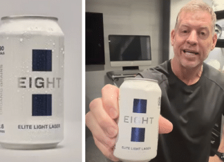 troy aikman eight light lager beer