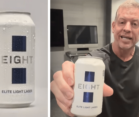 troy aikman eight light lager beer