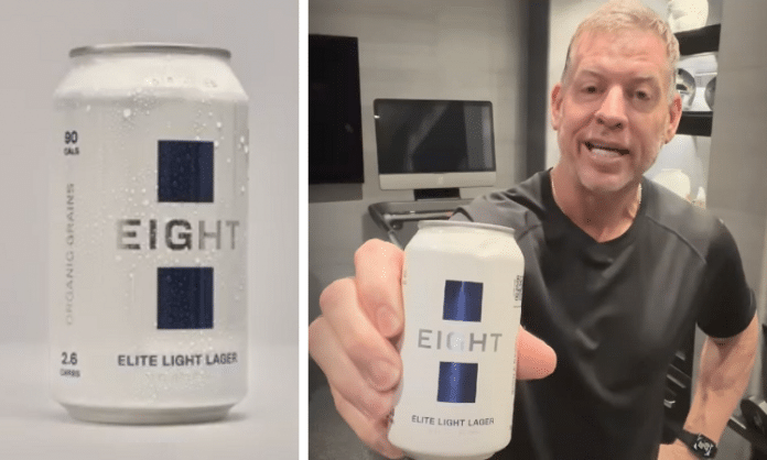 troy aikman eight light lager beer