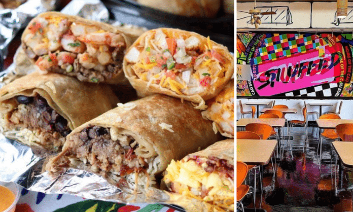 (left) giant stuffed burritos (right) colorful 