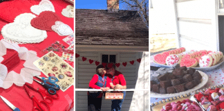 Valentine's day activities and decorations at Florence Ranch Homestead