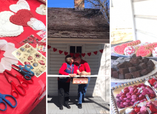 Valentine's day activities and decorations at Florence Ranch Homestead