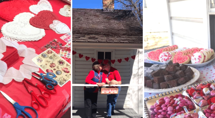 Valentine's day activities and decorations at Florence Ranch Homestead