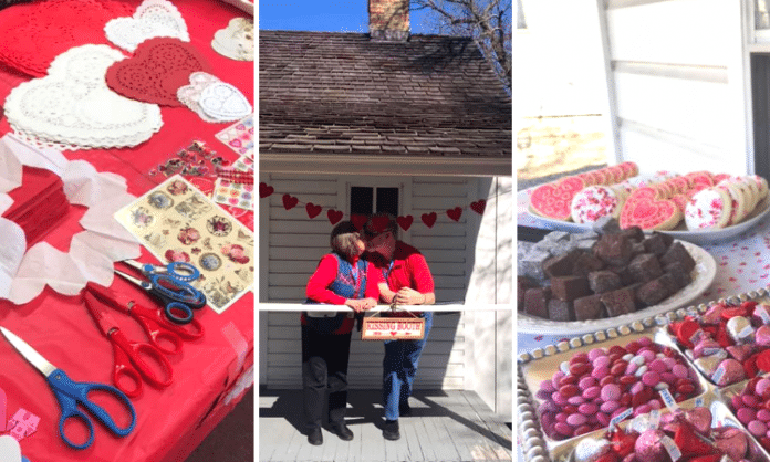 Valentine's day activities and decorations at Florence Ranch Homestead