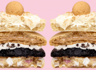 Popular Gourmet Cookie Chain Crumbl Cookies Opens Location in Irving pile of gourmet cookies cut in half with filling