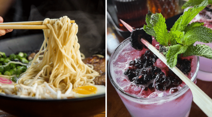 Japanese ramen and cocktail