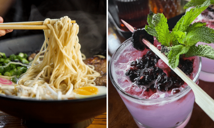 Japanese ramen and cocktail