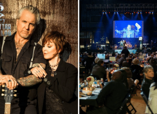 Pat Benatar and Neil Giraldo and Mesquite Convention Center during a concert