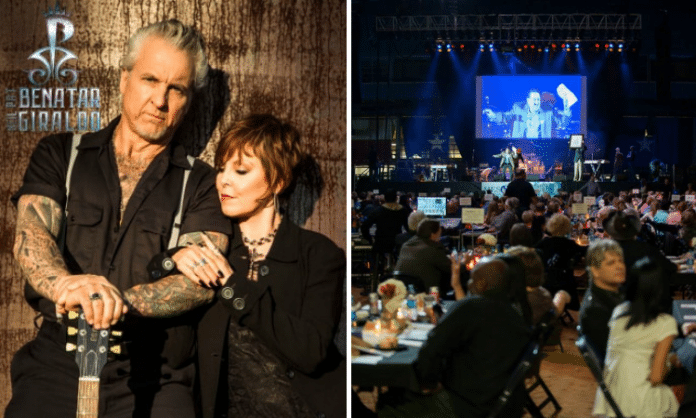 Pat Benatar and Neil Giraldo and Mesquite Convention Center during a concert