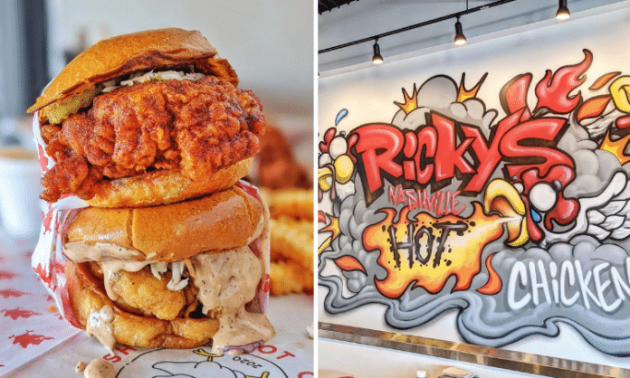 nashville hot chicken sandwiches and Ricky;s Hot Chicken