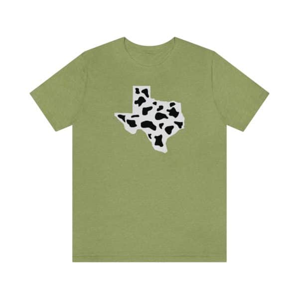 shape of texas cow print t-shirt