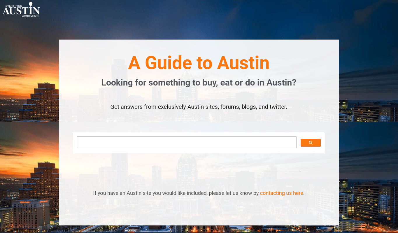 guide to austin search engine screenshot